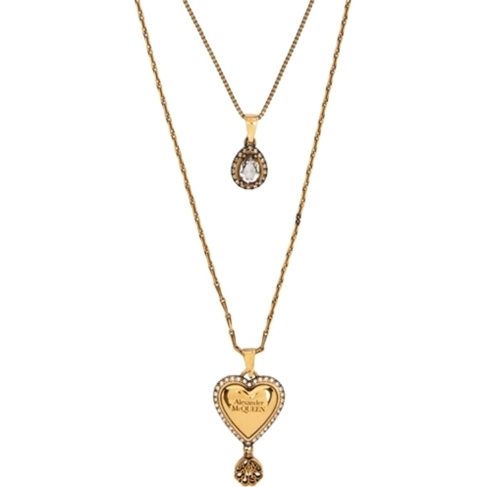 Alexander McQueen Gold Heart Necklace, dust bag included authentic